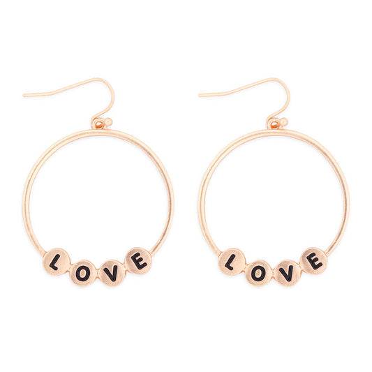Love Charm Hoop Drop Earrings