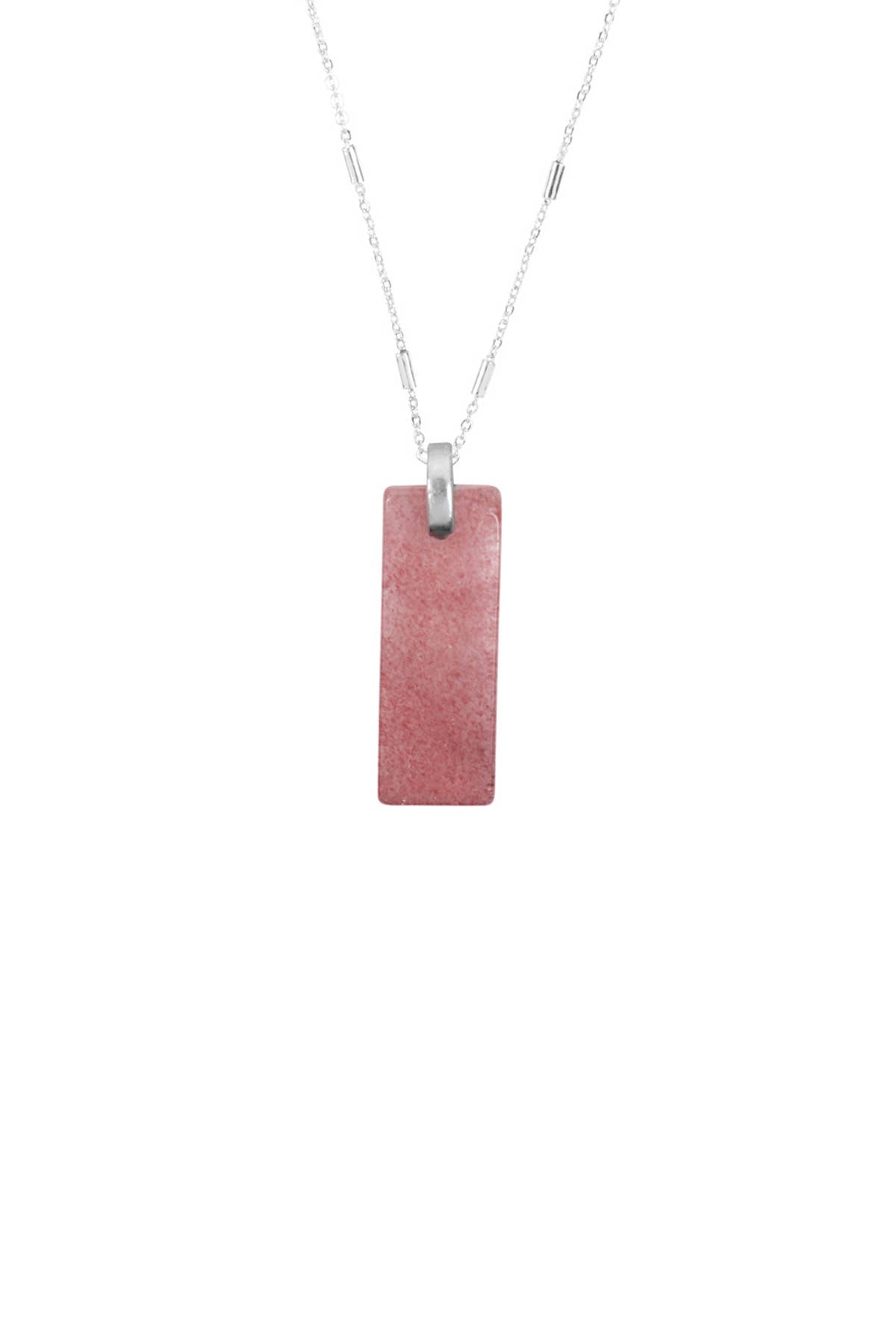 Two Layered Metal and Stone Pendants Necklace
