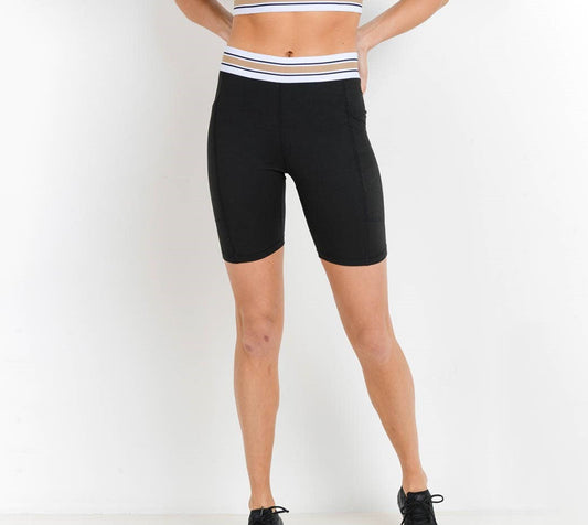 Mono B Highwaist Tricolor Band Short Leggings