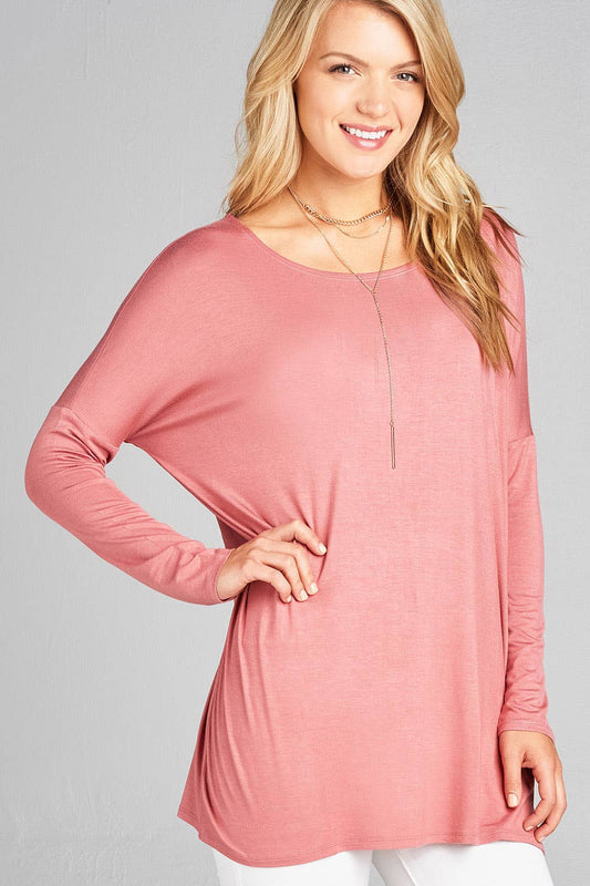 Long Sleeve Round Neck Jersey Tunic