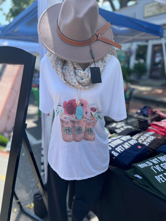 Coffee Floral Tee