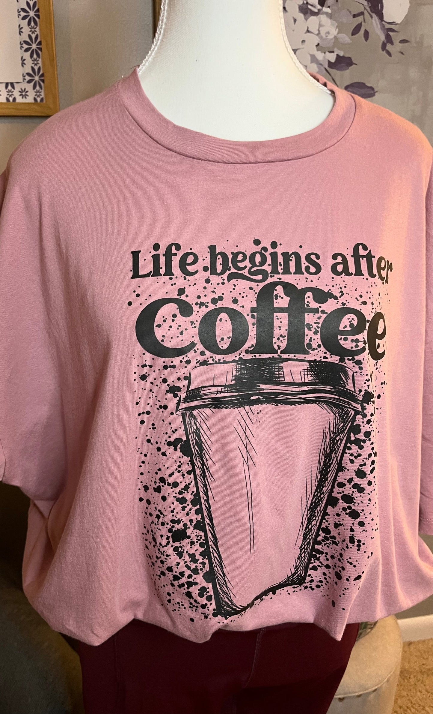 Life Begins With Coffee Oversized Tee