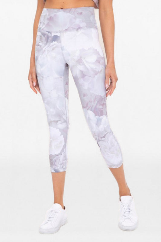 Mono B Winter Blooms Capri High-Waist Leggings